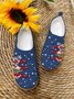 Christmas Blue Lightweight Soft Flats Canvas Footwear