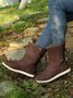 Leopard Snake Print Plain Casual Short Boots