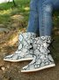 Leopard Snake Print Plain Casual Short Boots