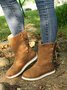 Leopard Snake Print Plain Casual Short Boots