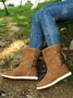 Leopard Snake Print Plain Casual Short Boots