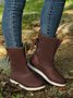 Leopard Snake Print Plain Casual Short Boots