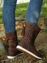 Leopard Snake Print Plain Casual Short Boots