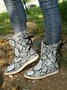 Leopard Snake Print Plain Casual Short Boots