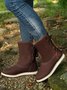 Leopard Snake Print Plain Casual Short Boots
