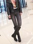 Buckle Zip Casual Straight Boots
