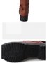 Buckle Zip Casual Straight Boots