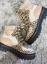 Leopard Print Plain Champagne Patchwork Warm Outdoor Boots
