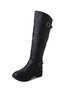Buckle Zip Casual Straight Boots