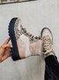 Leopard Print Plain Champagne Patchwork Warm Outdoor Boots