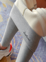 Cotton-Blend Tight Text Letters Leggings