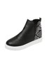 Snake Print Stitching Casual Inner Heightening Ankle Boots