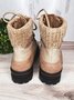 Leopard Print Plain Champagne Patchwork Warm Outdoor Boots