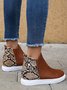 Snake Print Stitching Casual Inner Heightening Ankle Boots