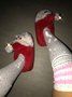 Christmas Snowman Bell Household Toe-covered Slippers