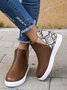 Snake Print Stitching Casual Inner Heightening Ankle Boots