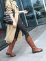 Buckle Zip Casual Straight Boots