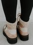 Leopard Print Plain Champagne Patchwork Warm Outdoor Boots