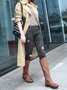 Buckle Zip Casual Straight Boots
