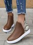 Snake Print Stitching Casual Inner Heightening Ankle Boots