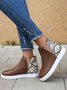 Snake Print Stitching Casual Inner Heightening Ankle Boots
