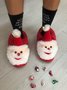 Christmas Snowman Bell Household Toe-covered Slippers