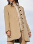 Loose Stand Collar Plain Overcoat