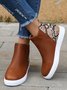 Snake Print Stitching Casual Inner Heightening Ankle Boots