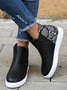 Snake Print Stitching Casual Inner Heightening Ankle Boots