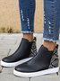 Snake Print Stitching Casual Inner Heightening Ankle Boots