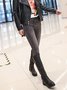 Buckle Zip Casual Straight Boots