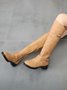 Buckle Zip Casual Straight Boots
