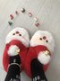 Christmas Snowman Bell Household Toe-covered Slippers