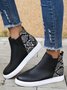 Snake Print Stitching Casual Inner Heightening Ankle Boots