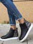 Snake Print Stitching Casual Inner Heightening Ankle Boots