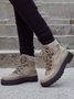 Leopard Print Plain Champagne Patchwork Warm Outdoor Boots