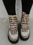 Leopard Print Plain Champagne Patchwork Warm Outdoor Boots