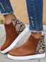 Snake Print Stitching Casual Inner Heightening Ankle Boots