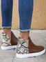 Snake Print Stitching Casual Inner Heightening Ankle Boots