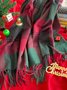 Christmas Red and Green Plaid Pattern Contrasting Cashmere Scarf Festive Party Scarf Autumn Winter Warmth