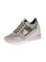 Leopard Gold Solid Color Cutout Mesh Casual Sneakers