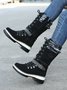 KNIT WOOL PANEL BUCKLE LACES Casual Hiking Boots