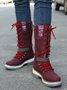 KNIT WOOL PANEL BUCKLE LACES Casual Hiking Boots