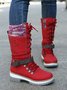 KNIT WOOL PANEL BUCKLE LACES Casual Hiking Boots