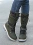 KNIT WOOL PANEL BUCKLE LACES Casual Hiking Boots