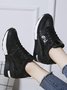 Leopard Gold Solid Color Cutout Mesh Casual Sneakers