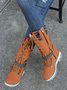 KNIT WOOL PANEL BUCKLE LACES Casual Hiking Boots