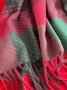 Christmas Red and Green Plaid Pattern Contrasting Cashmere Scarf Festive Party Scarf Autumn Winter Warmth