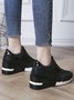 Leopard Gold Solid Color Cutout Mesh Casual Sneakers