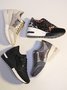 Leopard Gold Solid Color Cutout Mesh Casual Sneakers
